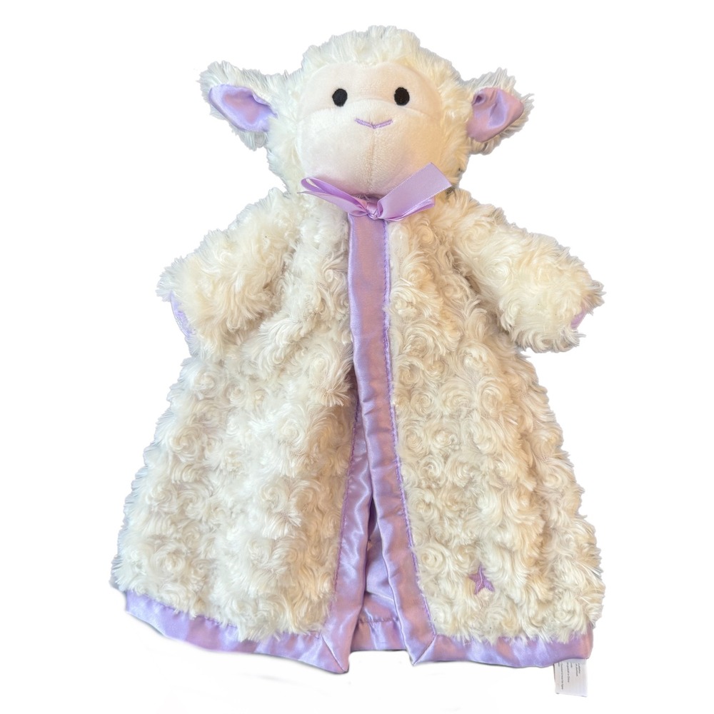 Scentsy Buddy Lenny the Lamb Lovey 15" Purple Satin Security Blanket Retired